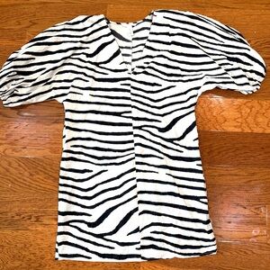 Zebra Print Puff Sleeve Dress